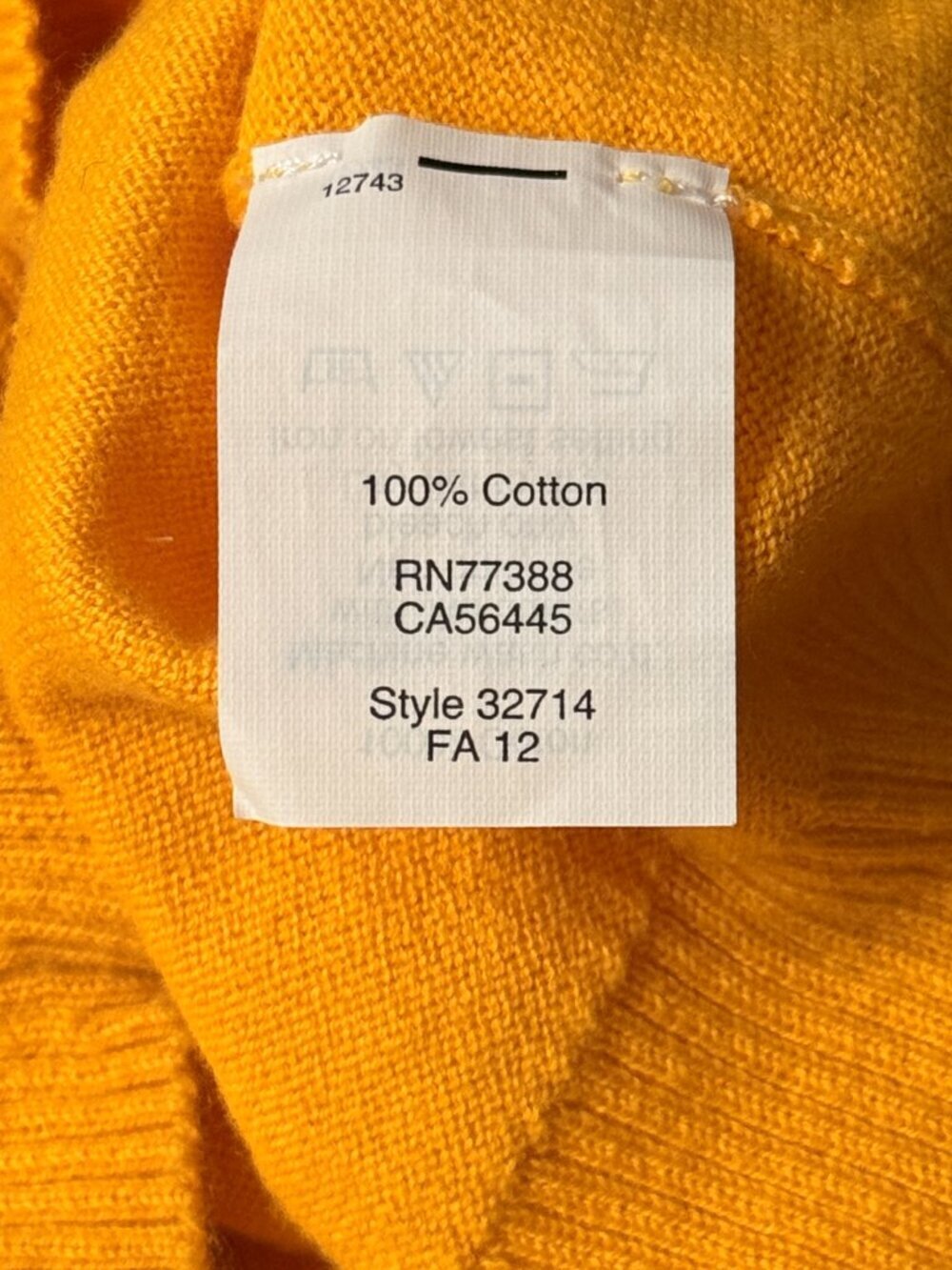J. Crew Mustard Yellow V-Neck Cotton Sweater - Size Small - Picture 6 of 6